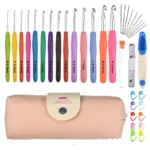 Essential Crochet Hook Kit with Stitch Markers for Effortless Yarn Projects